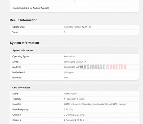 هاتف Asus Zenfone 11 Ultra يظهر بمعالج Snapdragon 8 Gen 3 في Geekbench